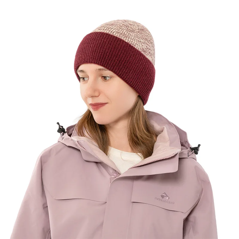

Men's women's Imitation Rabbit Velvet Woolen Hats women's Mixed Color Hooded Outdoor Windproof Pullover Cold Hats 4m876