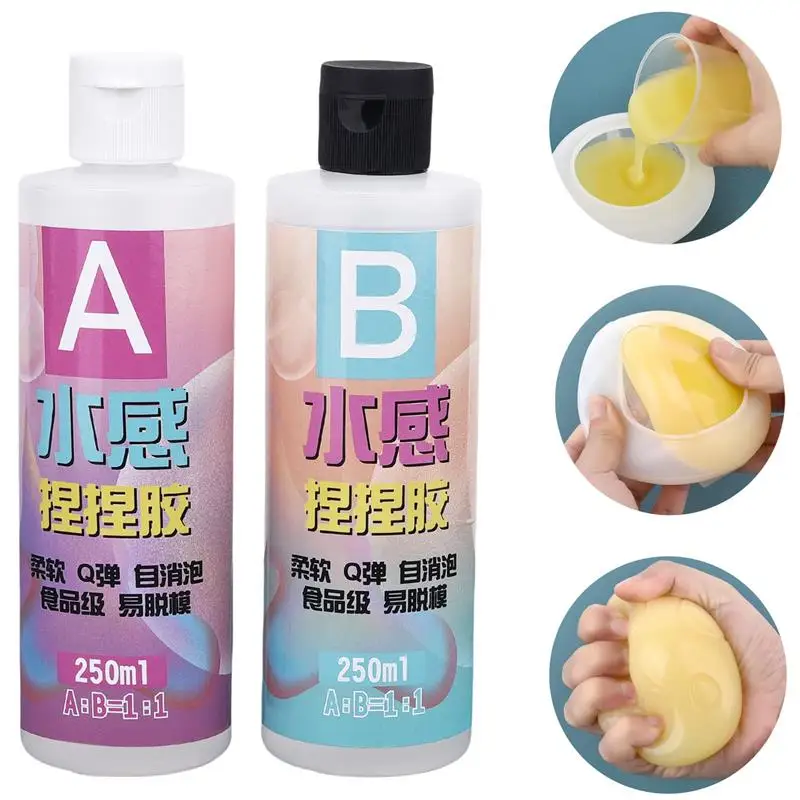 Epoxy Resin Glue 1:1 AB Squishy Gel Soft Liquid Silicone Mold DIY Decompression Toys Gift Jewelry Making 60ML/1000ML Resin Glue