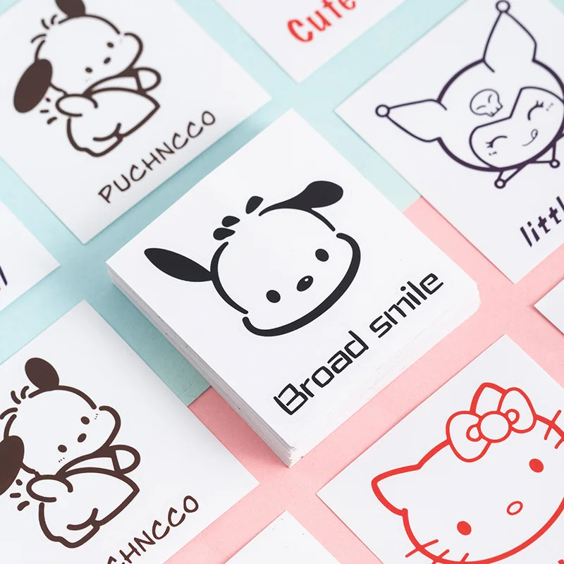 Sanrio Stickers Pvc Children's Handbook Post-It Stickers Kawaii Cartoon Hello Kitty Kuromi Pochacco Student Stationery Gift