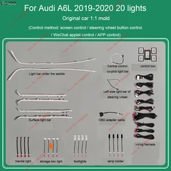 For Audi A6 A6L C8 2019-2024 interior ambient light Full car with 20 lights modification upgrade interior atmosphere light