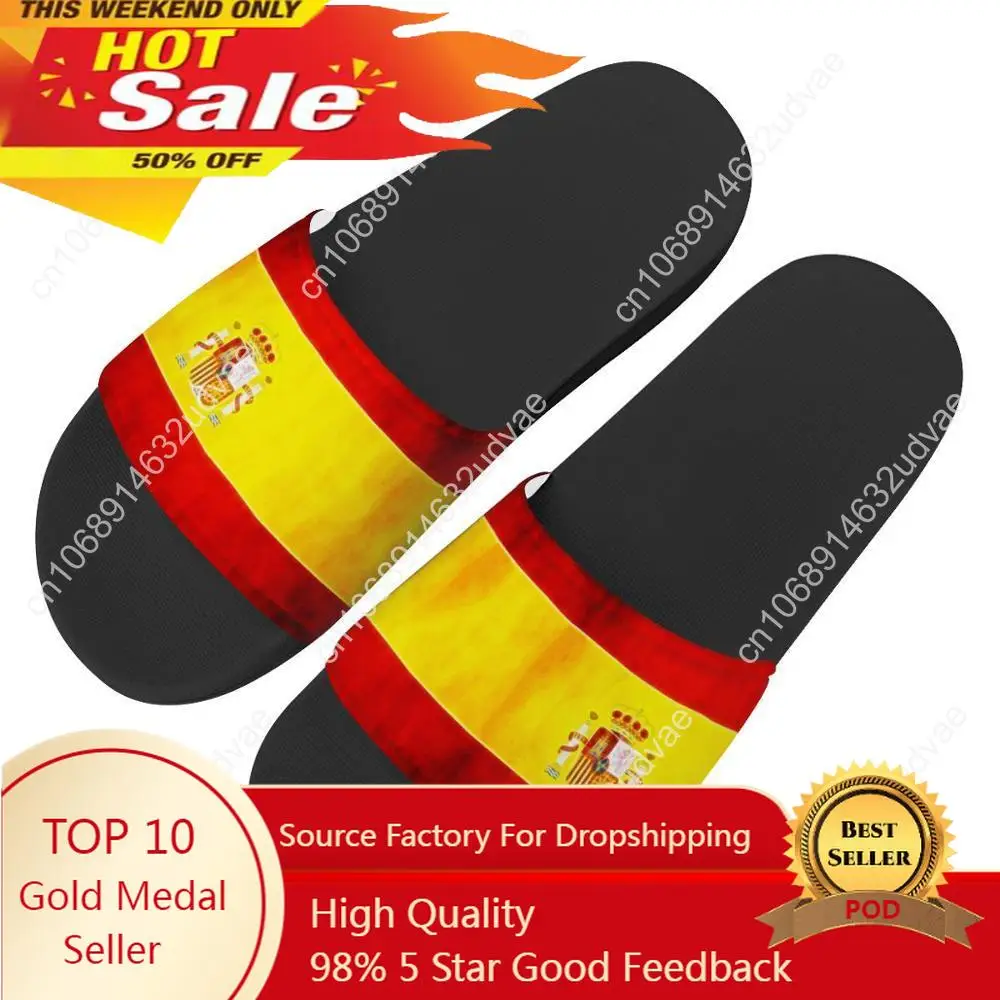 

Men's Slippers Flip Flops Spanish flag pattern Casual Slides Men Shoes Non-slip Beach Shoes Summer Sandals Zapatos Hombre