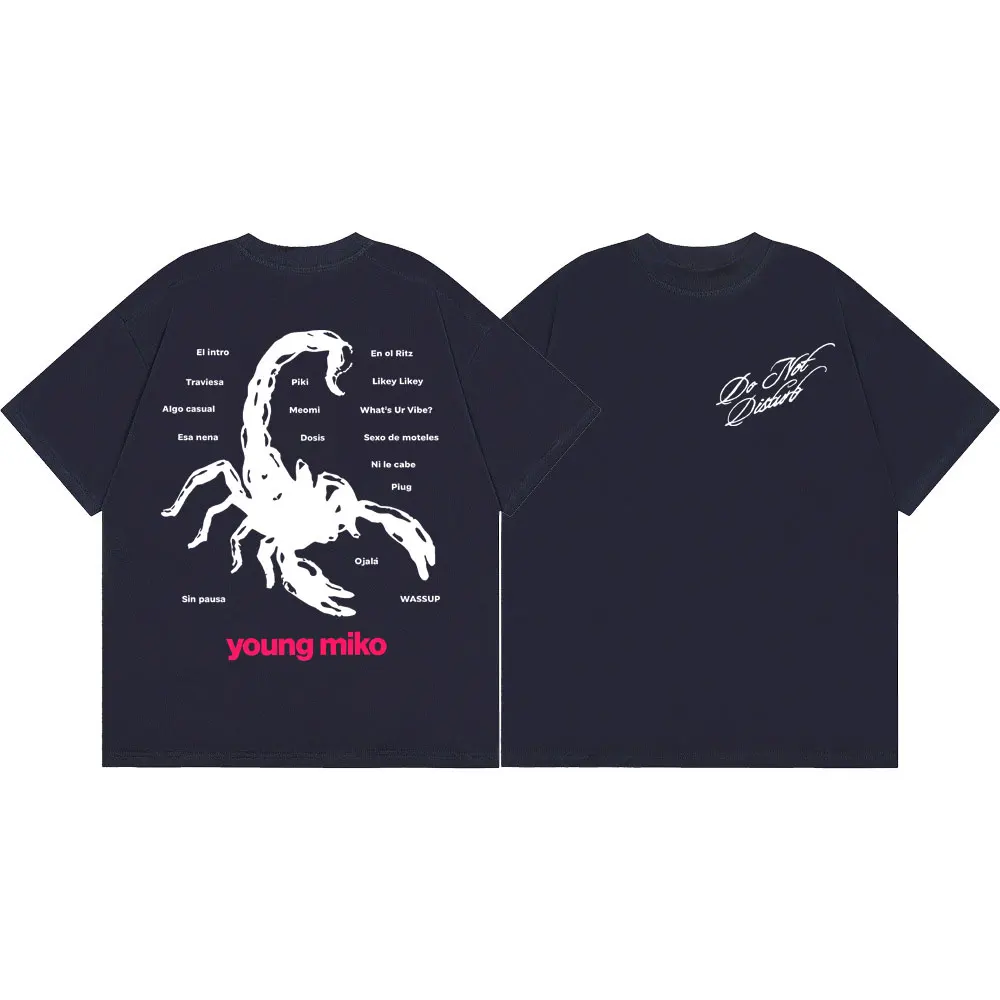 Rapper Young Miko Album-Print T-Shirt Mode Hip-Hop Kurzarm Sommer T-Shirts Herren Damen Lässig Locker 100% Baumwolle T-Shirts – Detail 4