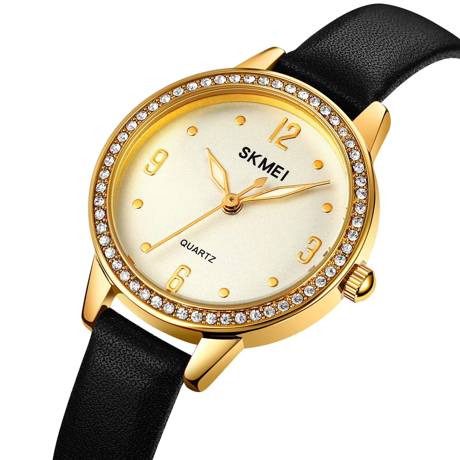 

SKMEI Light Luxury Style Small Ladies Watch Temperament Goddess Inlaid Rhinestone Simple Waterproof Workplace Кварцевые час 2027