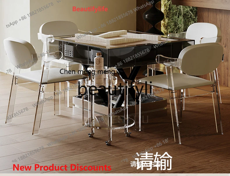 

2003 Acrylic suspension lifting coffee table mahjong table light luxury high-end living room automatic mahjong machine