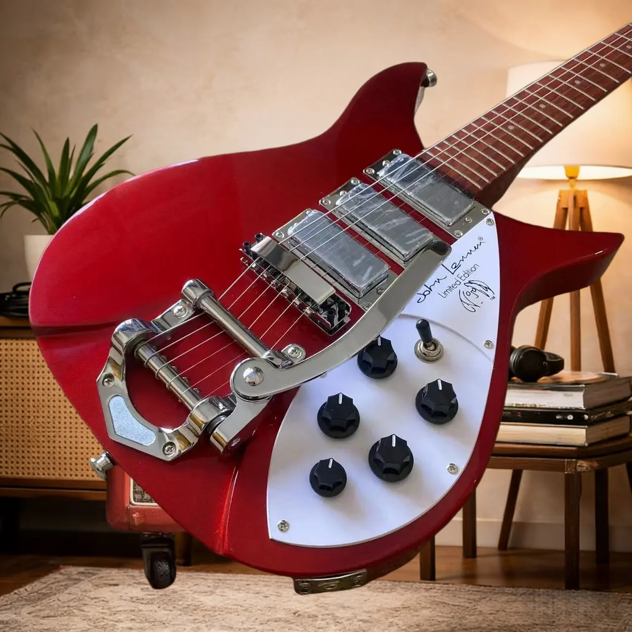 

Красная электрогитара 325 с корпусом из металлической липы и хромированной фурнитурой, бесплатная доставка