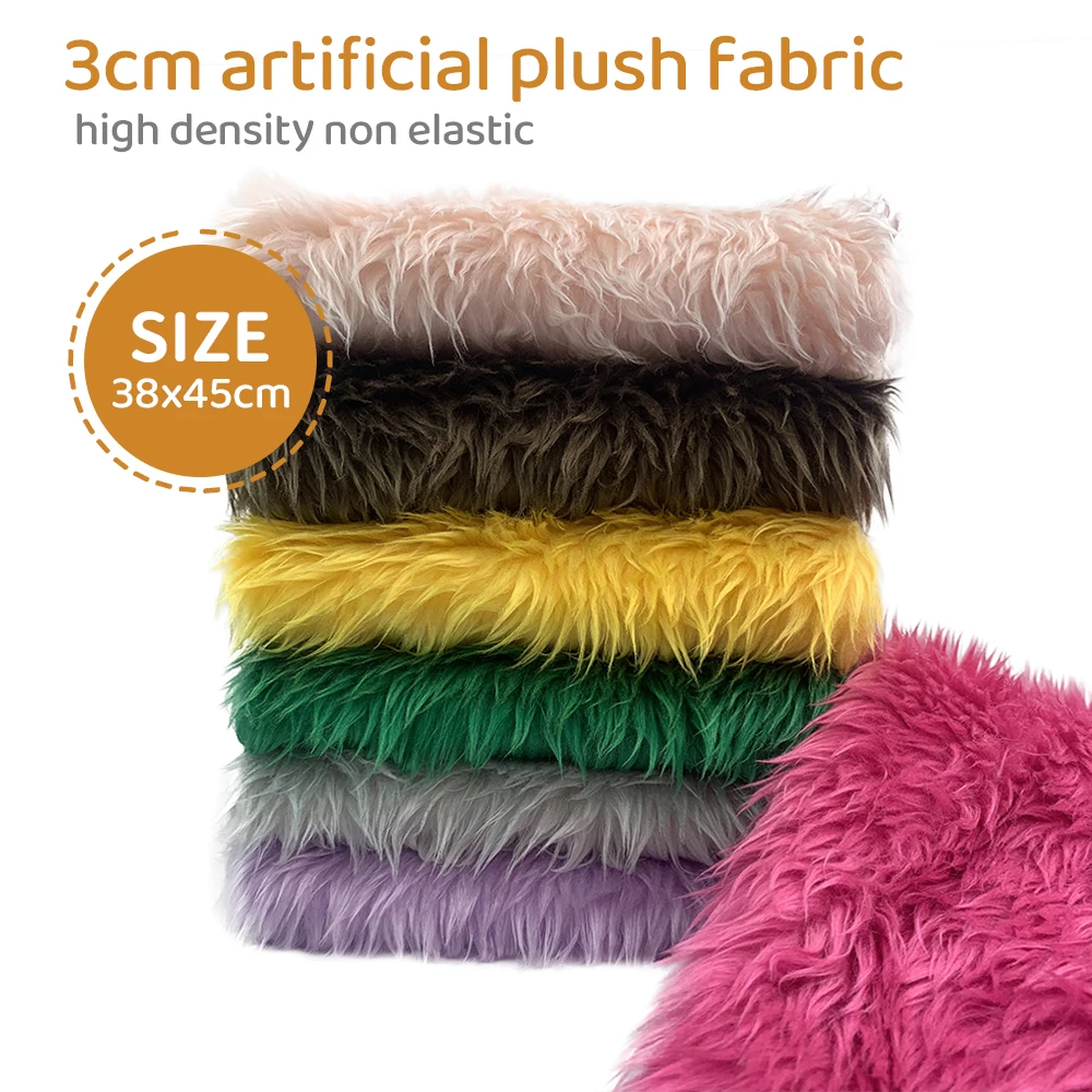 

ZYFMPTEX Artificial Plush Fabric 3cm High-density Environmentally Friendly Mink Leather 38x45cm DIY Sewing Doll Cloth Clothing