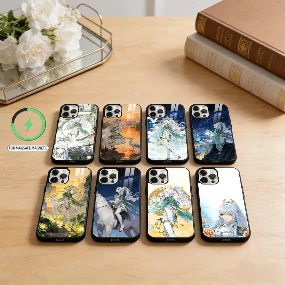 

Genshin Impact COOL Zibai Phone Case For iPhone17,16,15,14,13,12,11 Plus,Pro Max Magnetic For Magsafe Wireless Charging