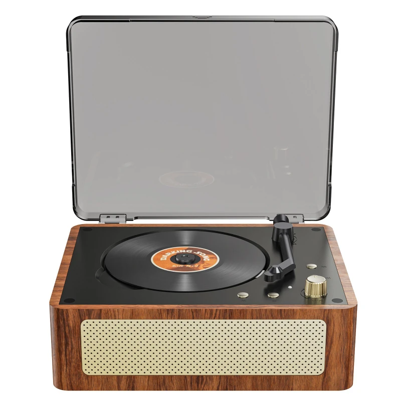 

CD player all-in-one Bluetooth CD player gift gift, vinyl CD disc, walnut wood