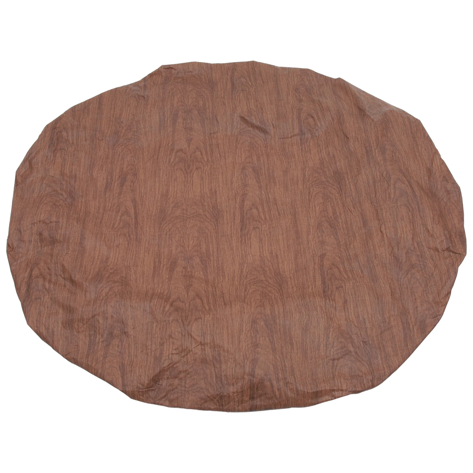 

Round Elastic Tablecloth 70.8INCH PVC Flannel Backed Stretchy Home Decor Dining Room Covers Easy Clean Wood Grain Design
