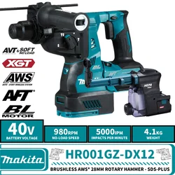 Makita HR001GZ Brushless Cordless AWS*28mm Rotary Hammer-SDS-Plus 40V XGT Lithium Power Tools DX12 980RPM 5000IPM 2.8J