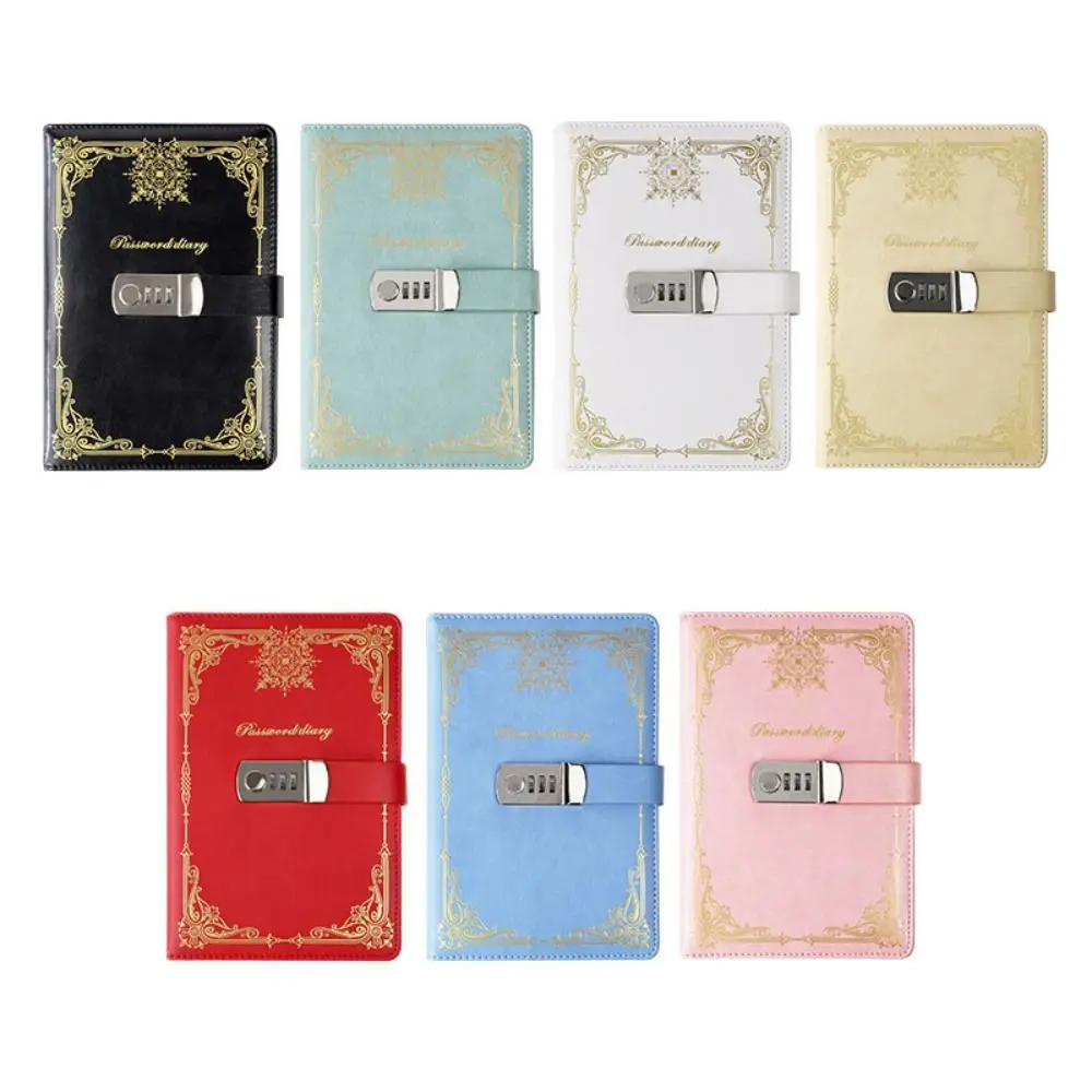 PU Deri Günlük Defter Kilitli Sert Kapak Çizgi Kağıt Günlüğü Yazma Pedleri Retro A5 100 Sayfa Kişisel Dizüstü Öğrencileri