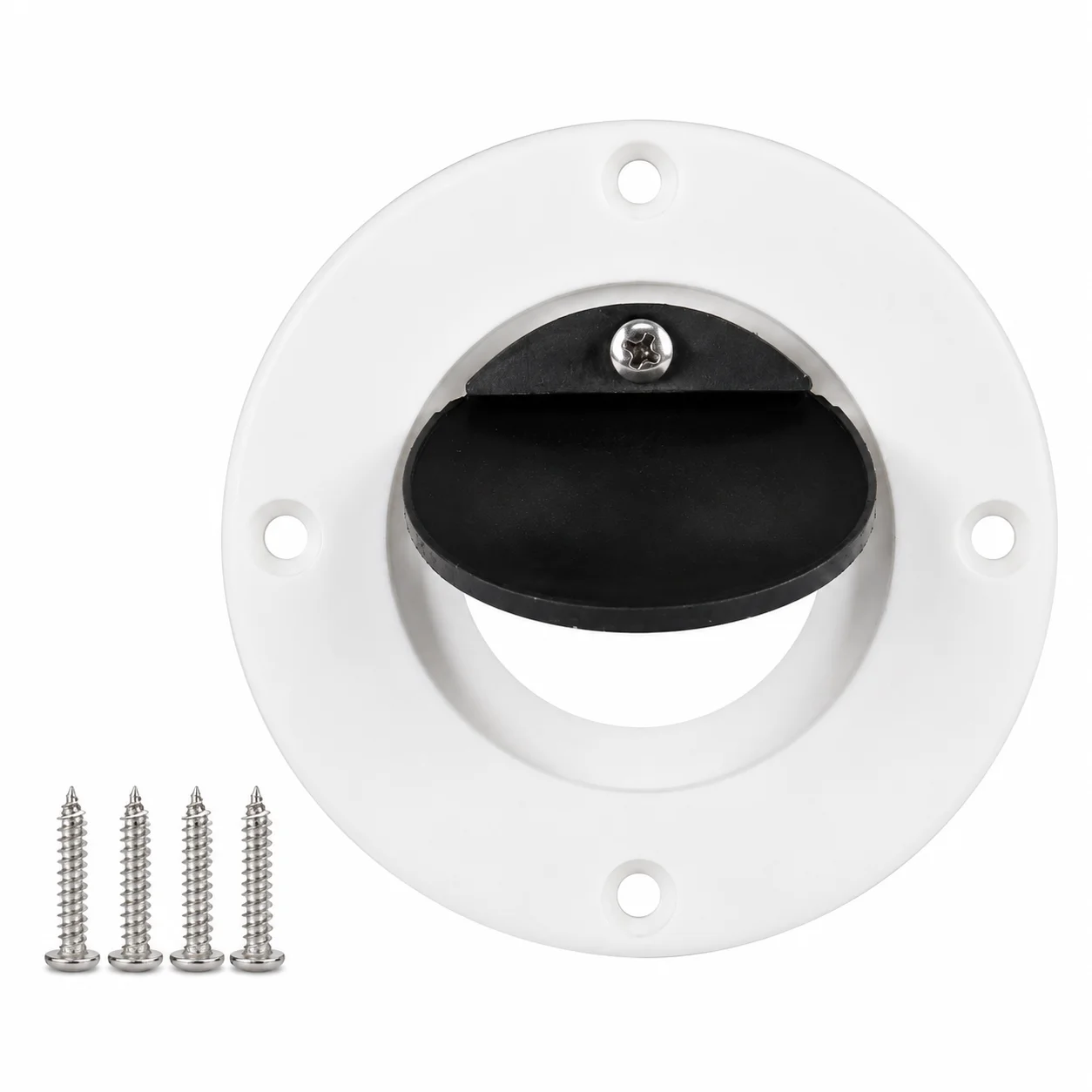 

Marine One-Way Drain Valve with Check Flap, ABS Bilge Drain Outlet for Yacht Speedboat Boat Deck Scupper Drain Fitting, White