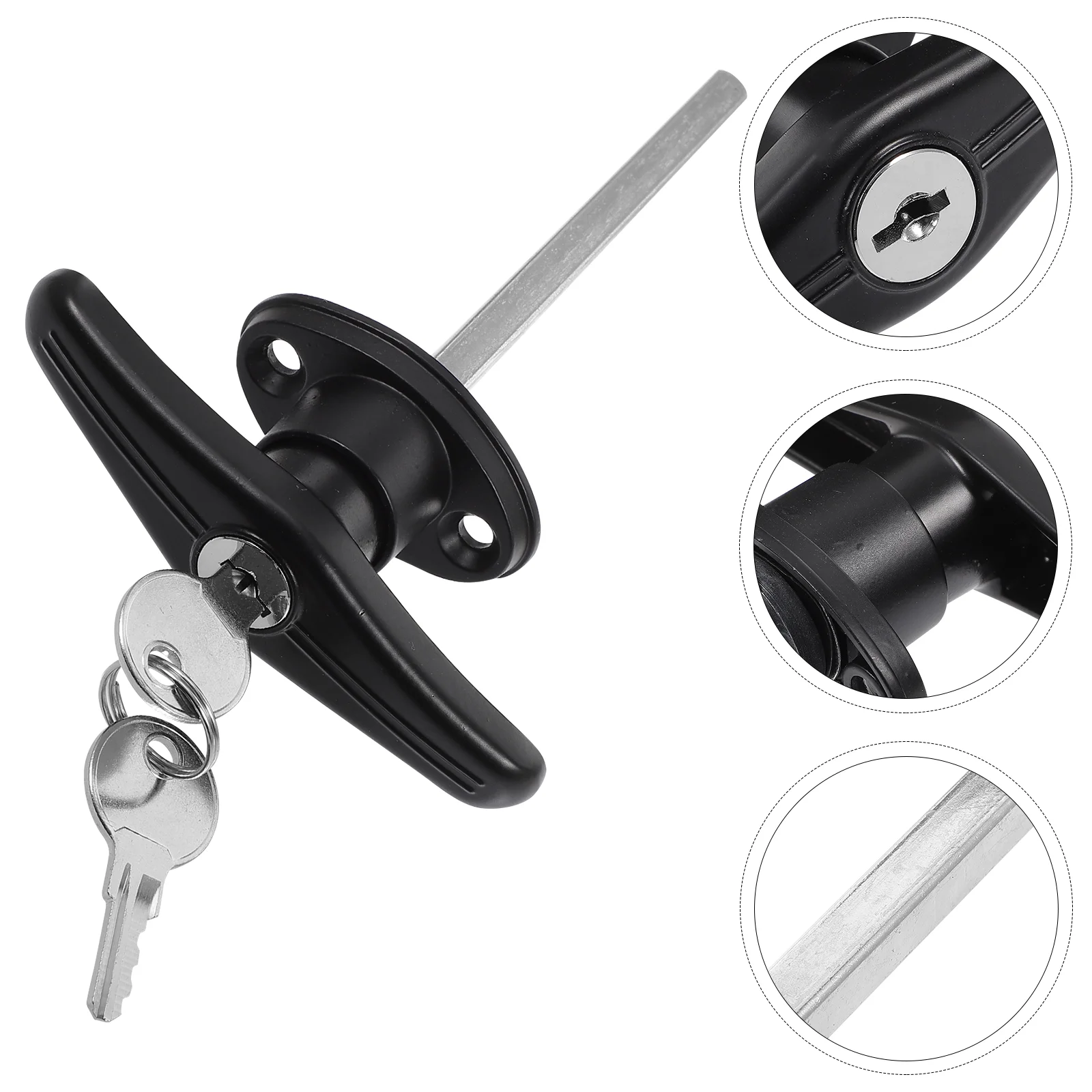 Premium Garage Door Lock Keyed T Handle Hardware Locking Long Shaft Lock Accessory Durable Barn Door Handle for Added Security