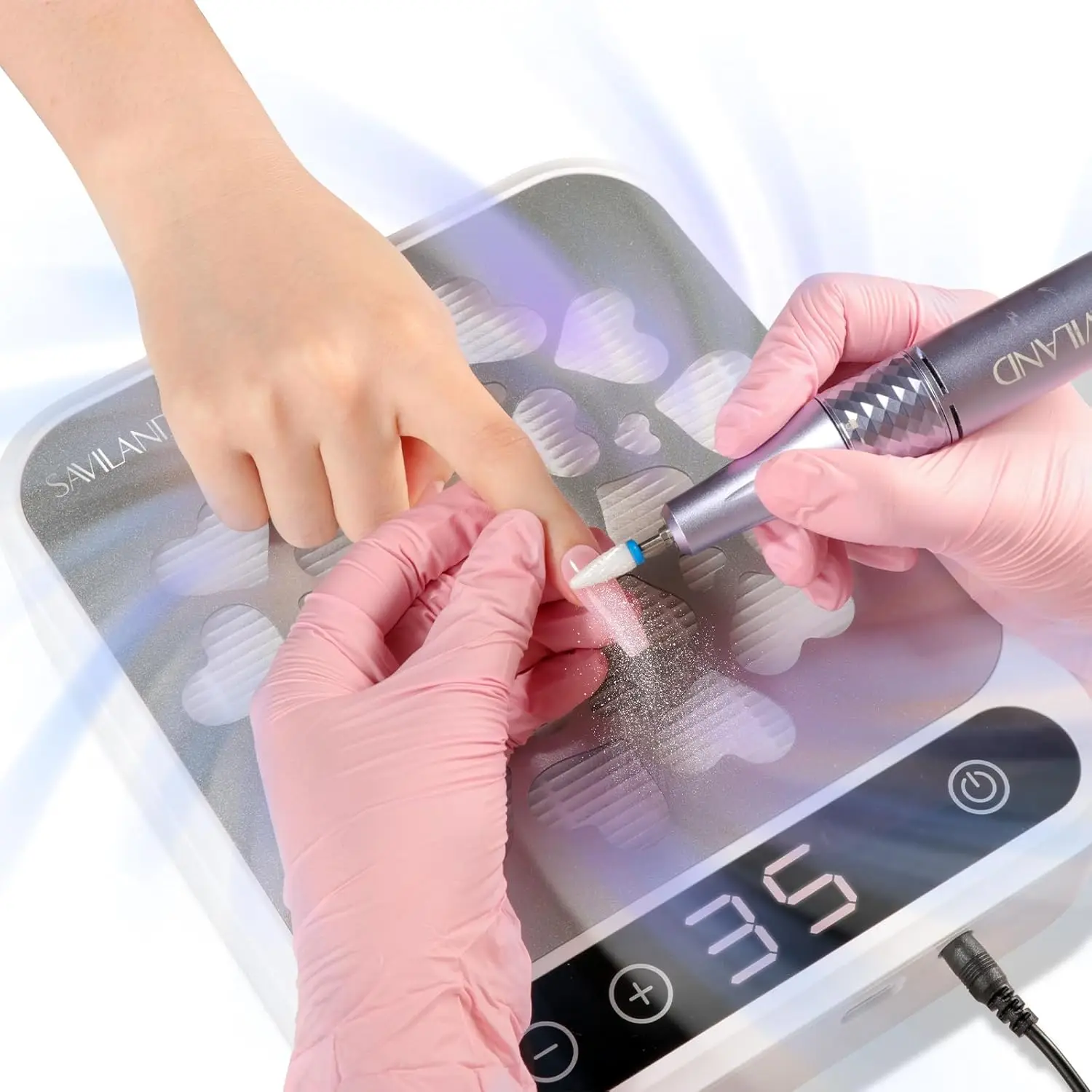 400Pa Nail Dust Collector: Powerful Suction Nail Fan Dust Collector Touch Screen Display 35 Adjustable Speeds Reusable Filter