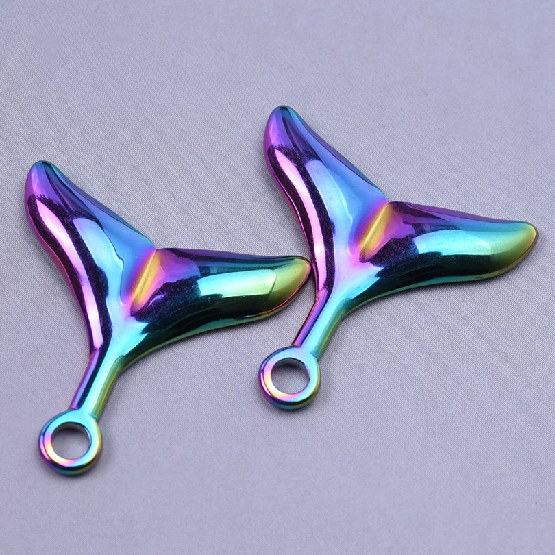 10Pcs/Lot Pretty Mermaid Tail Fashion Pendant Advanced Simplicity Stainless Steel Pendants New Jewelry Making Craft Ornaments