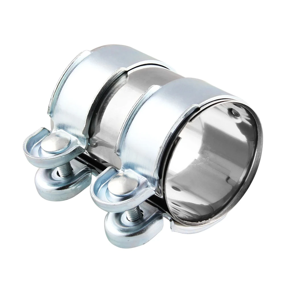 

2 Stainless Steel Clamp Pipe Clamps Exhaust Fixing Muffler Durable Anti Rust Hose Assorted