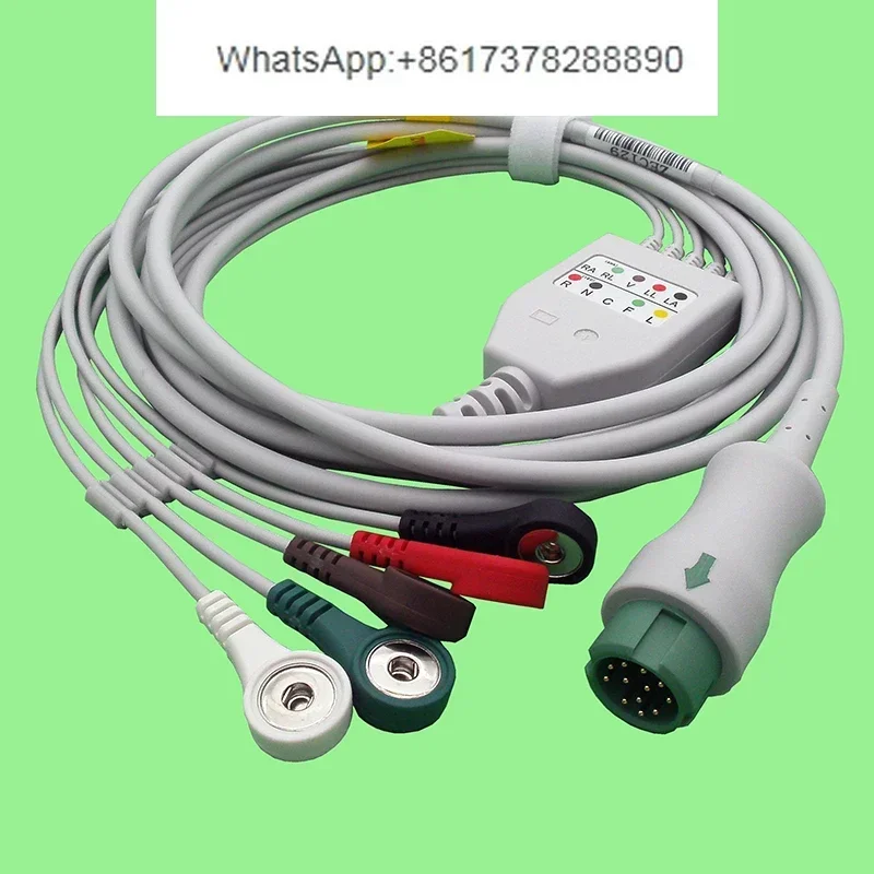 

ECG lead wire T5 T6 T8 IPM IMEC ECG wire 12-pin integrated 5-lead wire