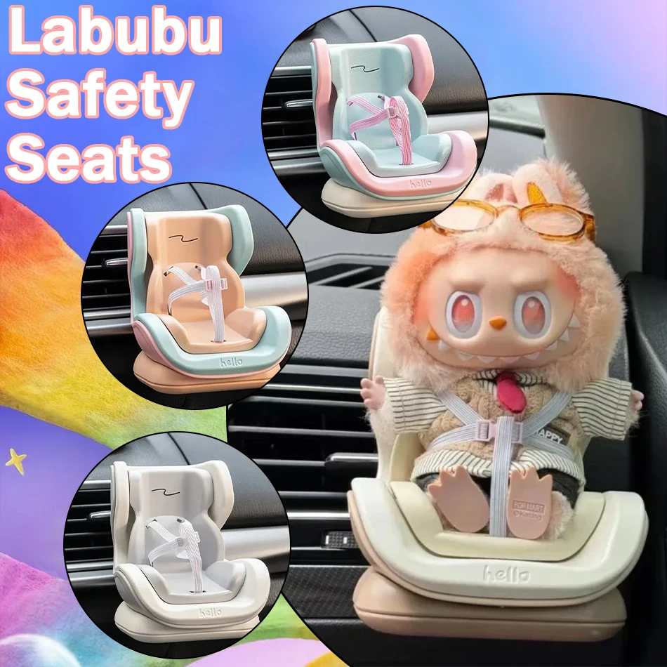 4 Stijlen Voor Auto Pop Zitje Cartoon Stoel Model Kawaii Pop Zetel Outlet Decor Auto-interieur Styling Labubu Accessoires ﻿