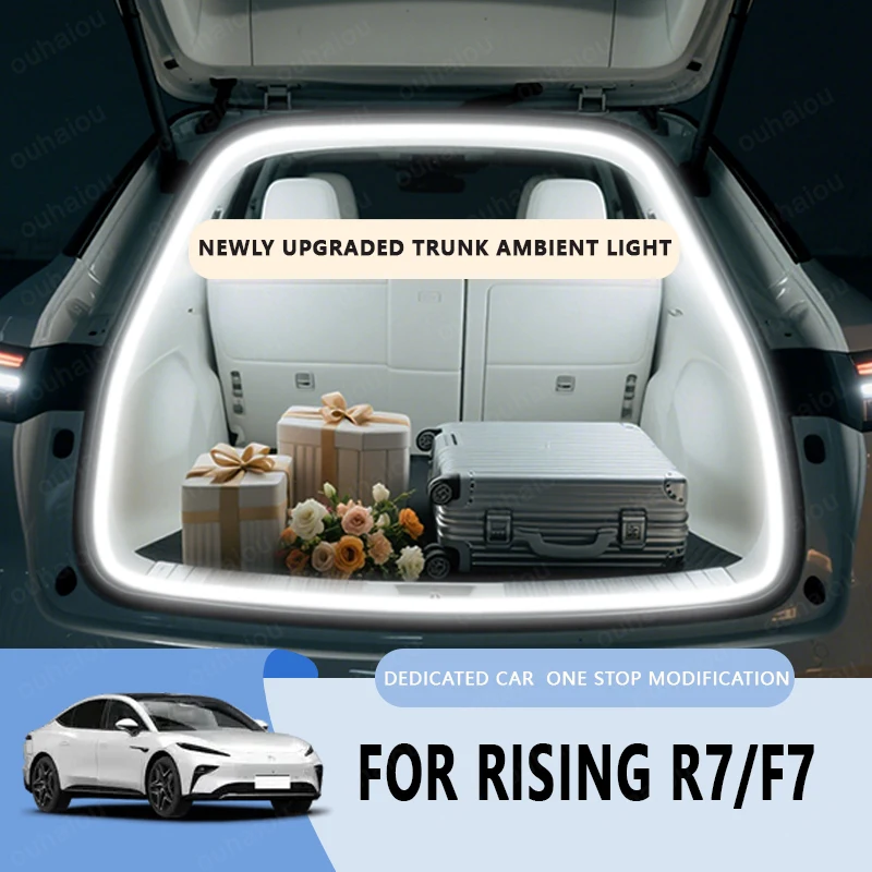 

Для RISING R7 RISING F7 модификационный светильник багажника Атмосферные фонари Белый теплый белый Светодиодный светильник заднего багажника