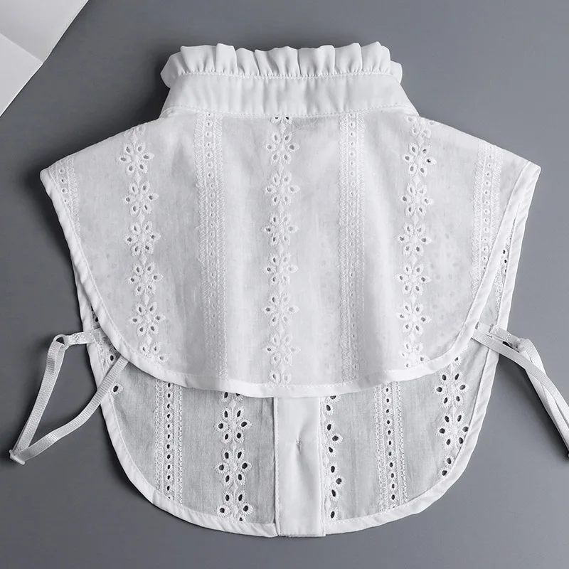 Fake Autumn Winter Spring Sweater Shirt Decoration Simple Jacquard Ruffle Edge Stand With Bottom Pleated Collar