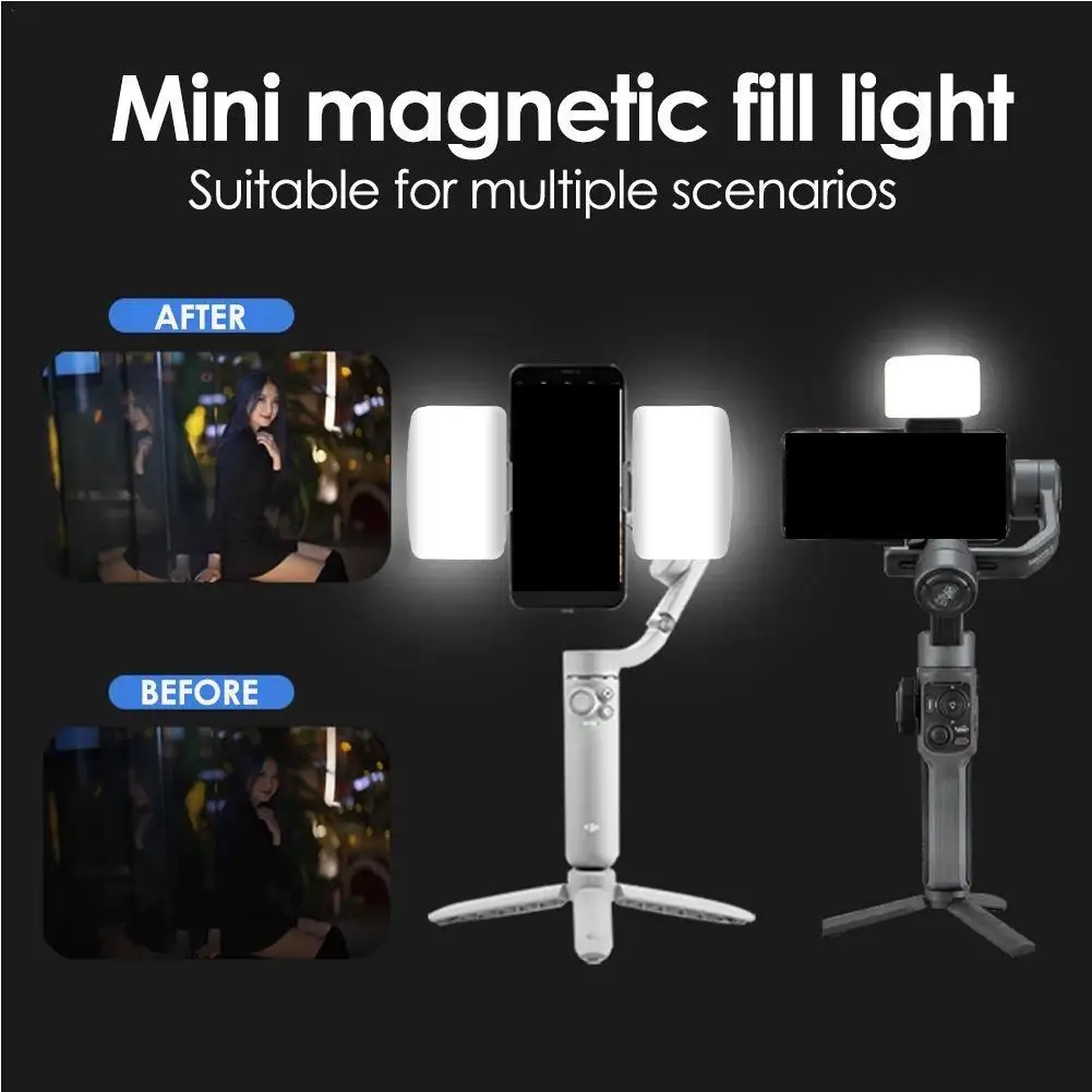 Mini Rechargeable LED Video Light Portable Photography Fill Light for DJI Osmo Hohem Camera Tripod Phone Flashes Selfie Lights