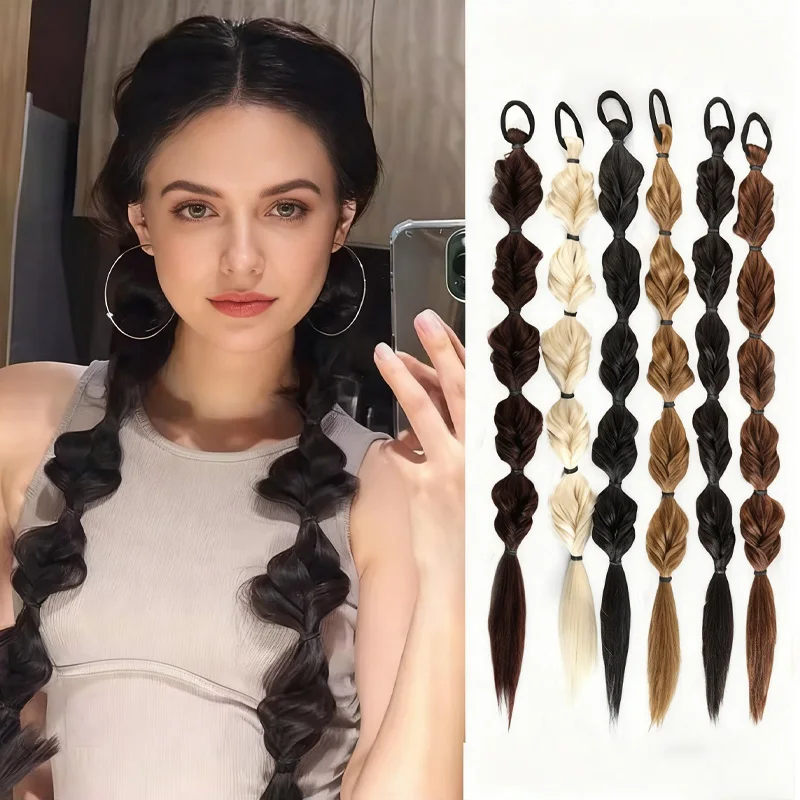 

20 дюймов Bubble Dirty Braid Fried Dough Twists Парик с косой Аксессуары в стиле хип-хоп Синтетический синтетический высокотемпературный шелковый парик 2026