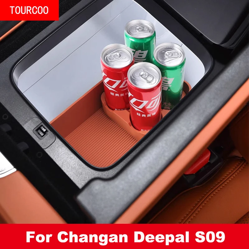 

For Changan Deepal S09 2025 2026 Refrigerator Storage Box Cup Holder Non-slip Protective Silicone Holder Accessories