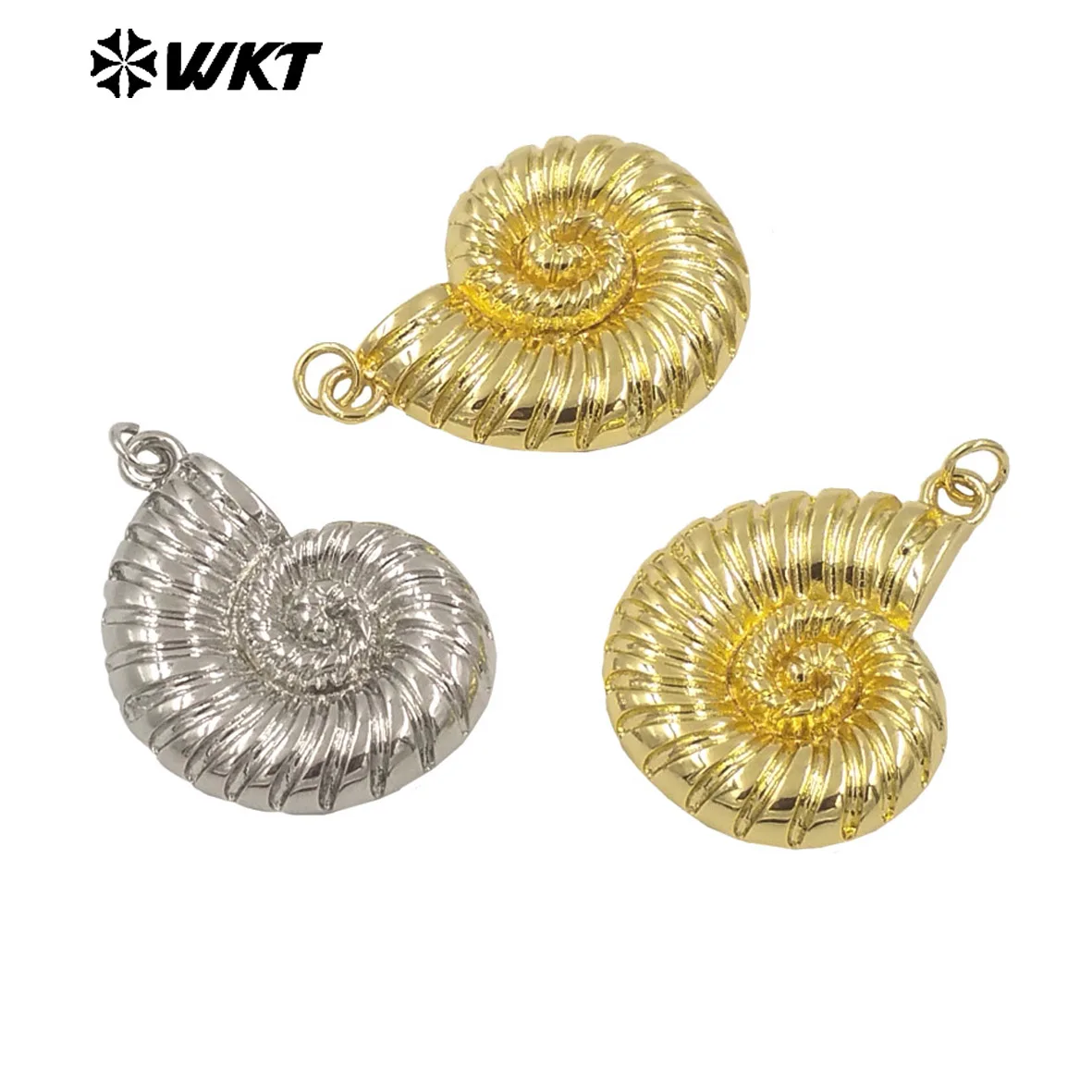 WT-MP290 Unique And Special Design Snail Shell Shape Yellow Brass&Silver Colored Jewelry Finding Crafts Accessories