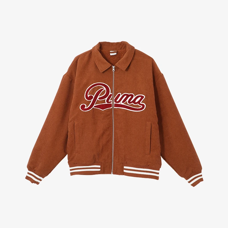 

Осенняя мужская вельветовая флисовая куртка с лацканами Puma Genuine 2024, 630949-98