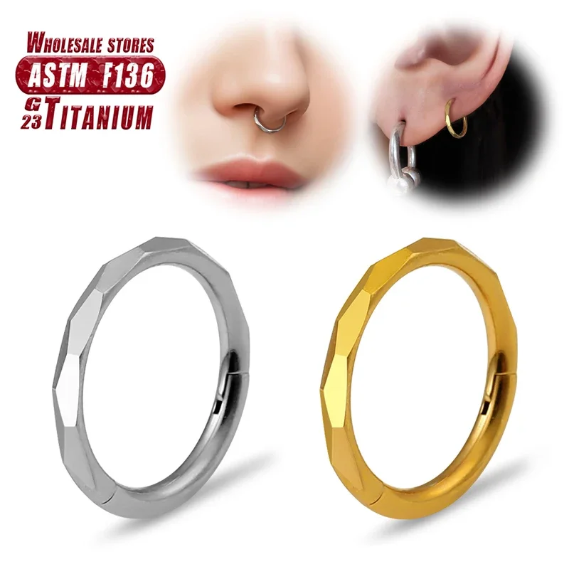 

F136 Titanium Nose ring septum piercing Ladies CZ Clicker 16g Cartilage Labret tragus Ear piercing Helix Clicker Body Jewelry