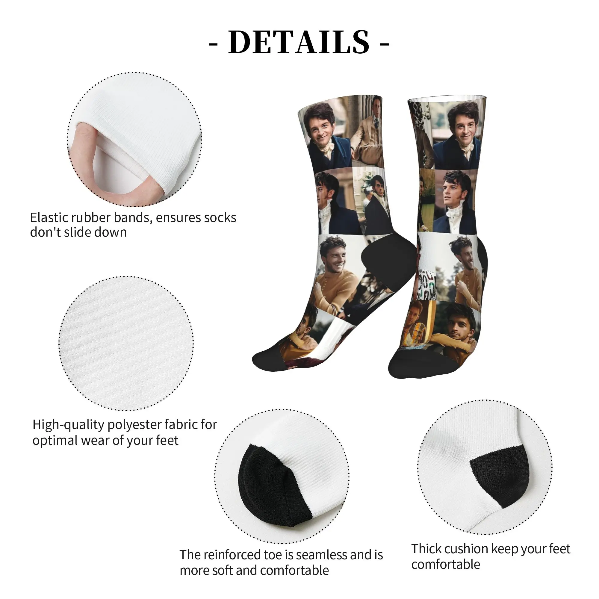 Jonthan Bailey Attore Collage Calzini Calze antiscivolo Calzini da ciclismo di qualità da uomo Calzini grafici novità invernali