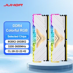JUHOR RGB RAM DDR4 8GB 16GB 3200MHz 3600MHz DDR4 DIMM Memoria Ram ddr4 Memoria desktop
