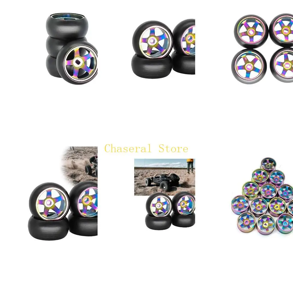 

E7CE Set of 4 Remote Control Crawler Car 1/28 Wheel Rims Detachable Fine Car Parts Car Necessary Parts Beadlock Rims