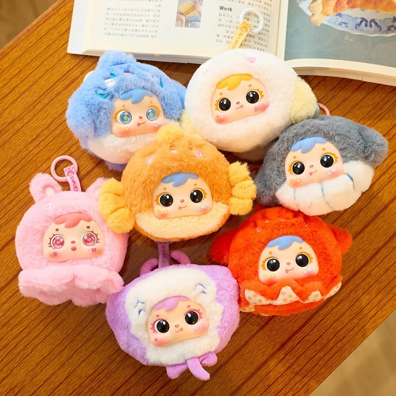 

Xingbangyuan Three Little Samuel Ocean Total мобилизация плюшевый брелок милый кулон кукла модная слепая коробка игрушка в подарок для женщин