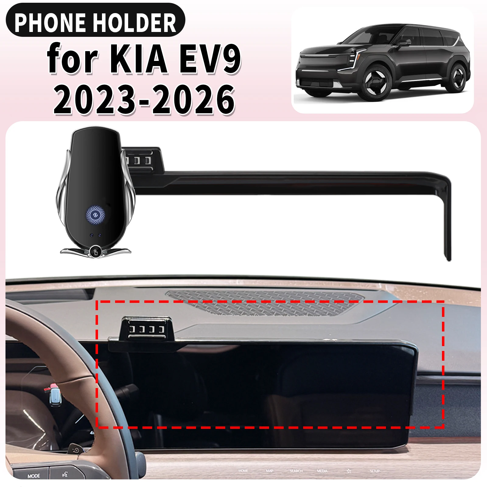 

fit for KIA EV9 2023 2024 2025 2026 Screen Base Mount Phone Holder Dedicated Clip-On Navigation Bracket Car​​ accessoires