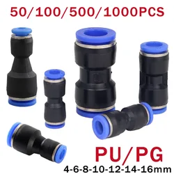 Pu Pneumatic Fittings Connector PG 4 to 6-8-10-12/14mm 16mm Air Hose Tube Push in Straight Gas Quick Coupling