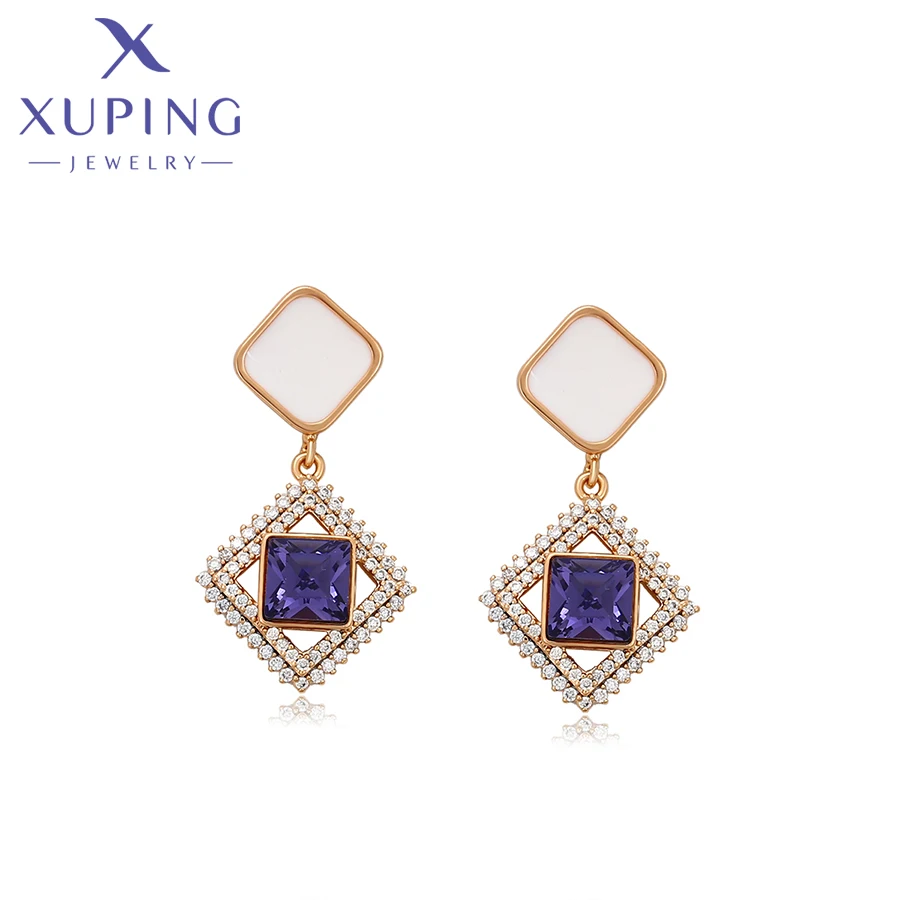 Xuping Jewelry New Arrival Charm Square Drop Crystal Earring for Women Girl Gift X000699236