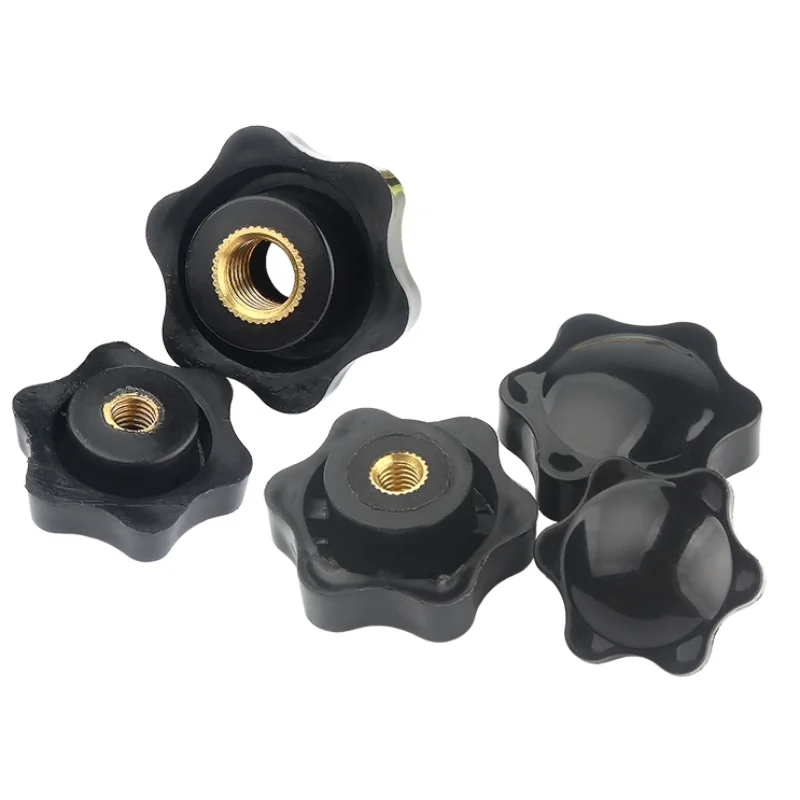 Pflaume handfest anziehen Muttern Griff Gewinde Stern mechanische schwarze Rändelmuttern Klemmknopf manuelle Muttern