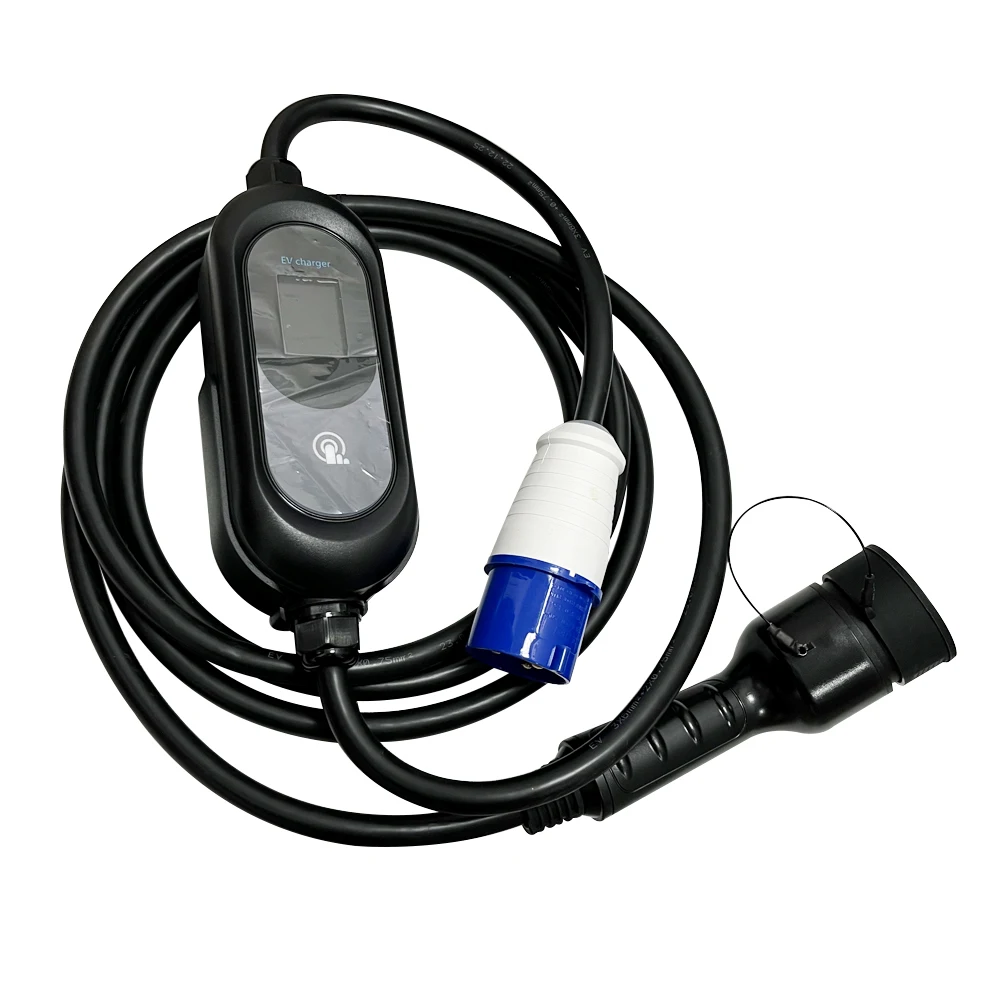 

32A 5M Зарядное устройство для электромобиля Type2 Портативное зарядное устройство для электромобилей с большим экраном Wallbox Автомобильное зарядное устройство