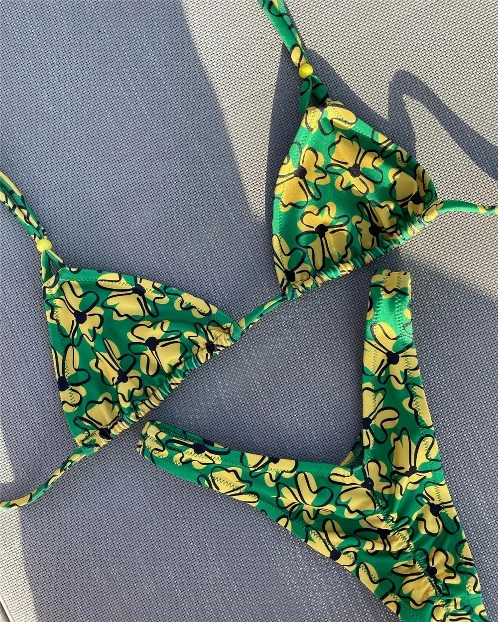 RUOTONSEPT New Sexy Botany Print Bikinis Set Women's Swimsuit Two-piece Triangle Halter Swimwear Bathing Suit Brazilian Biquinis