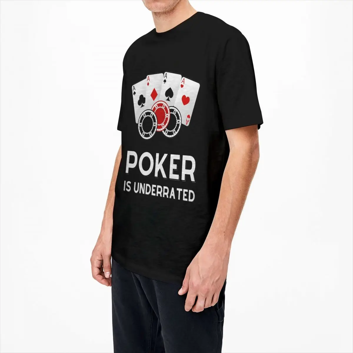 Men Women T-Shirt Poker Is Underrated T Shirts Popular Playing Card Game Summer Tee Shirt Y2K Casual 100% Cotton Tops Gift