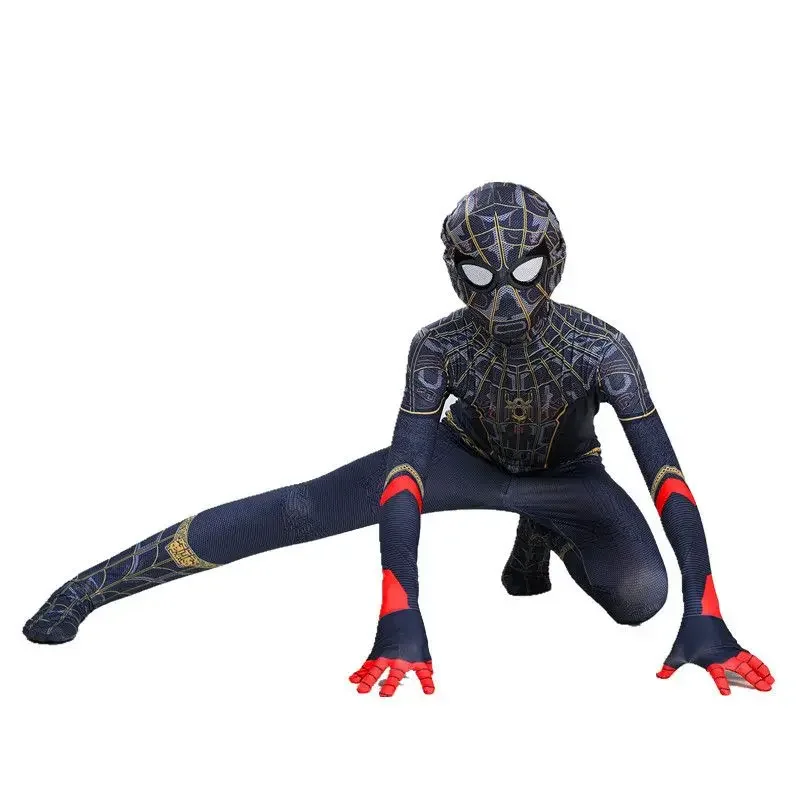 新しいブラックパンサースパイダーマンノーウェイホームコスプレ衣装全身タイツスパイダーマン衣装スーパーヒーローボディスーツスパンデックススーツ子供のための # 1 # W
