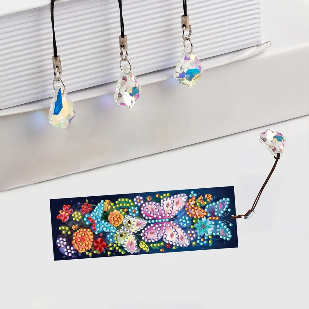 

Набор из 4 закладок для книг с алмазной мозаикой «Цветы и бабочки» для любителей чтения