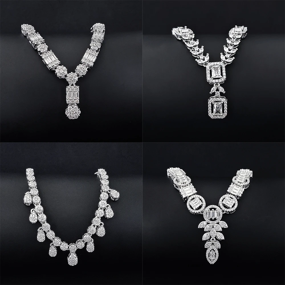 2024 New Arrival Luxury Silver Color Necklace Pendant for Women Party Gift Jewelry Wholesale Z70