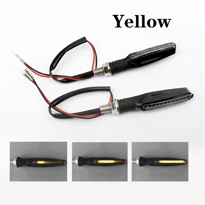 Universal Motorcycle Sequential Flowing Flash Indicator Lights LED Turn Signal Lamp Amber Running Light