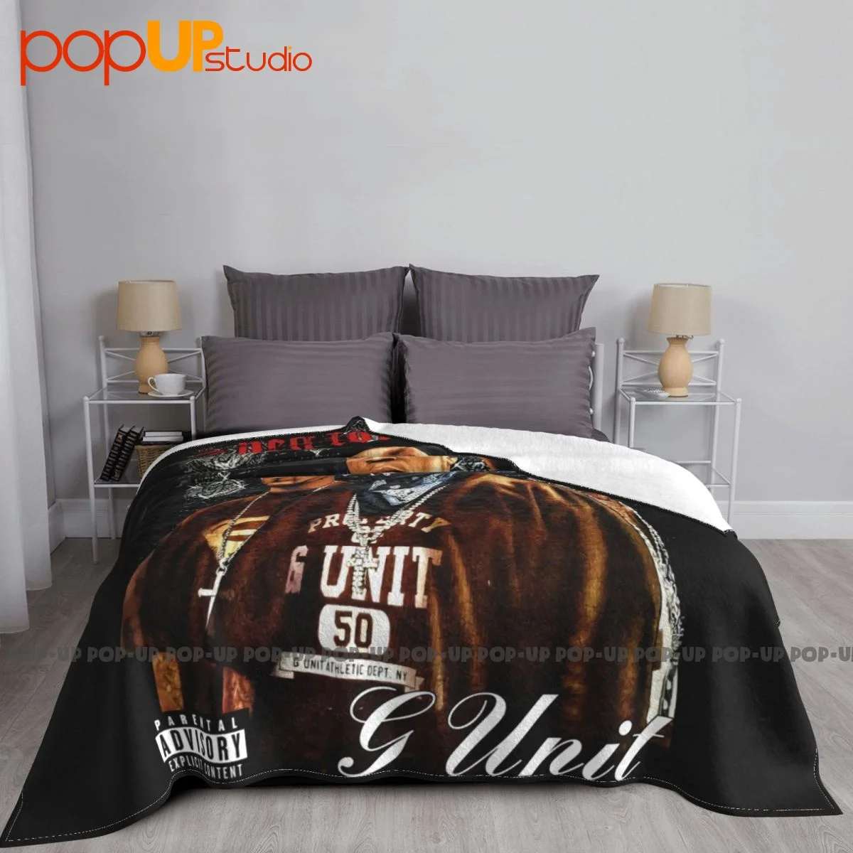 Vintage 50 Cent G Unit Blanket High Bedspread High-Grade Bedding Supply For Sofa Bedroom