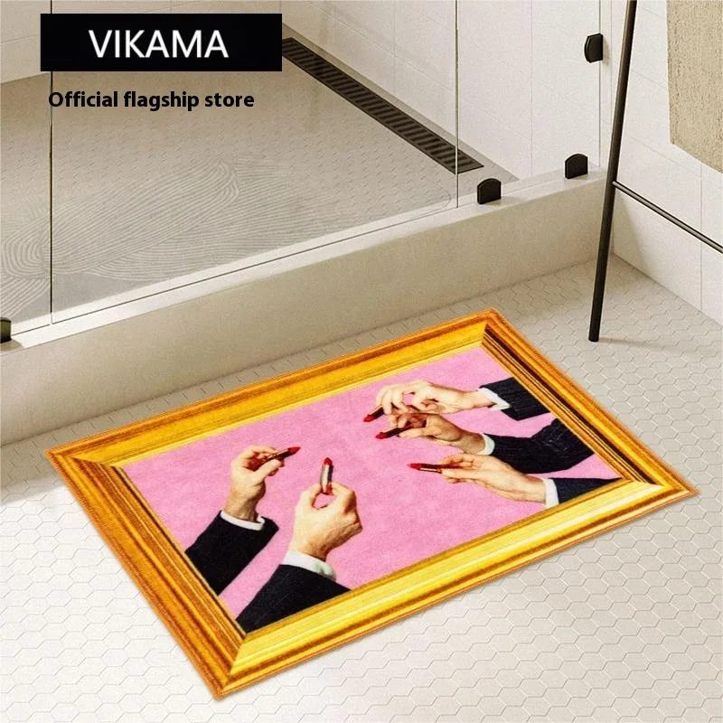 VIKAMA Kunstkaschmir-Bilderrahmen, kreativer dekorativer Teppich ist weich und bequem für Schlafzimmer und Nachttisch-Heimdekoration