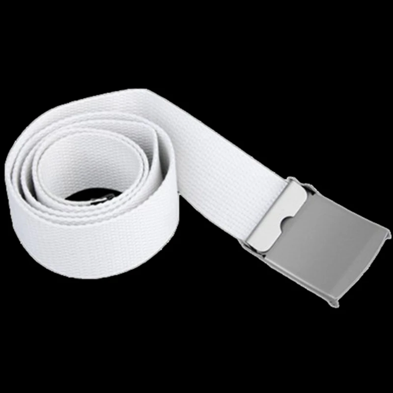 2X Canvas Cotton White Belt Belts Textile Ribbon Belt