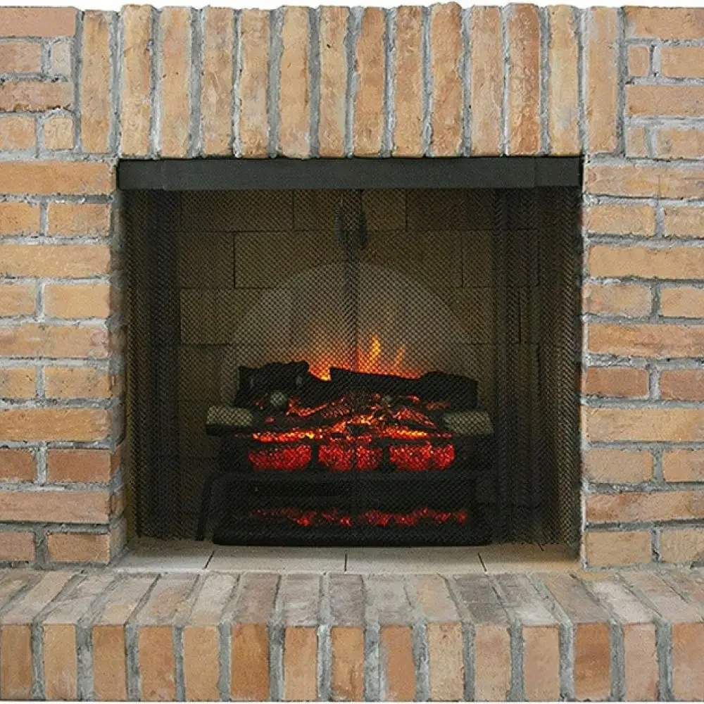 Fireplace Spark Barrier Mesh Screen Curtain Heavy Duty Metal Protector For Wood Stove Fireplace Safety Equipment