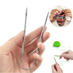 2Pcs Circular Knitting Needles Metal Round Knitting Needles With Magic Loop Needles for Hats Sock Scarf DIY Sewing Accessories